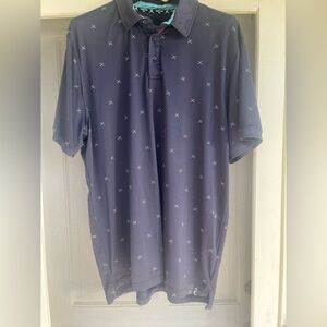 Kenneth Cole Dark Blue Polo with Golf clubs, Men’s size XL